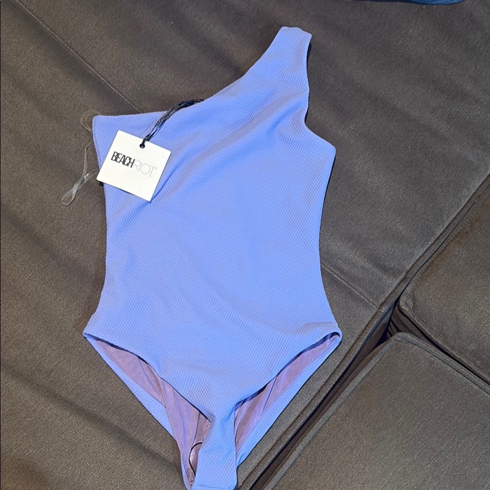 One-Shoulder Blue Bodysuit